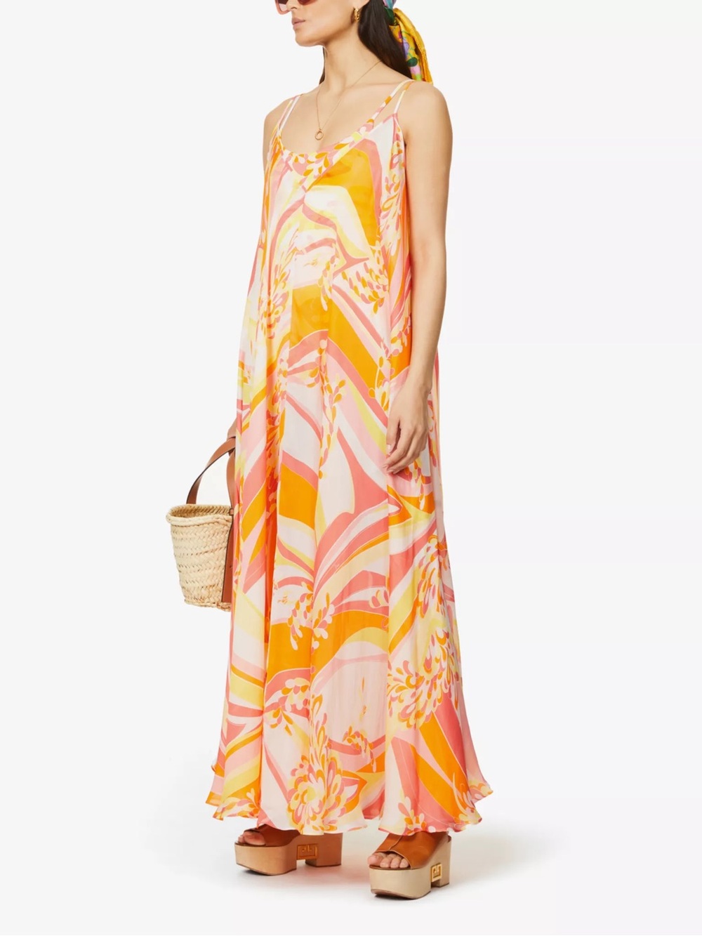 Rare Emilio Pucci Pink & Orange Abstract Print Silk Slip Dress 36 US4 $1600